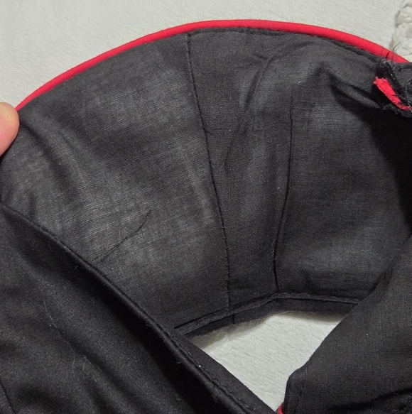 Hearts & Roses Black+Red Retro Inspired Pin Up Style Dress Bikercore Bow Size XS - Picture 14 of 14